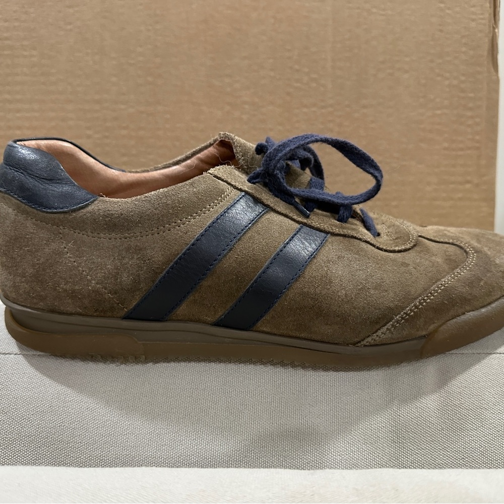J. Crew Brown Suede Sneakers with Navy Accents - Picture 5 of 8